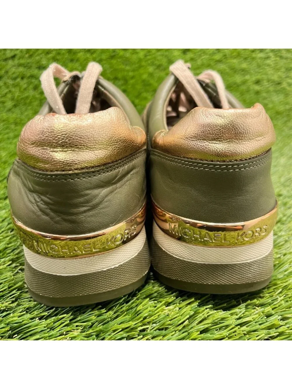 Michael Kors Allie Womens Size 11 Olive Green Athletic Training Shoes Sneakers